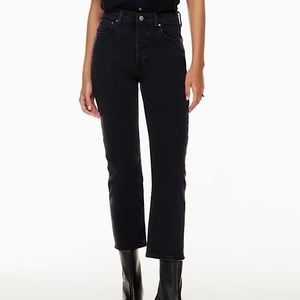 Black High Rise Arlo Straight︱Denim Forum